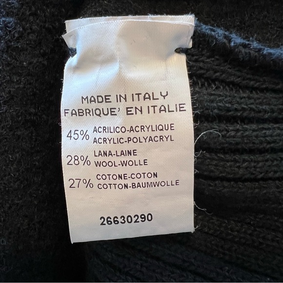 Burton Asymmetrical Quarter Zip Knit Sweater Pullover Made in Italy Size Medium - Picture 9 of 11